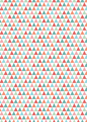 Blackout roller blind with a colorful triangle pattern