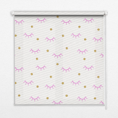 Blackout roller blind for window Drawn eyebrows and dots