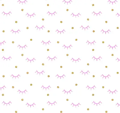 Blackout roller blind with drawn eyebrows and dots pattern