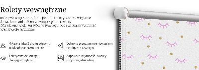 Blackout roller blind for window Drawn eyebrows and dots