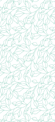 Fabric roller blind for window Turquoise leaves