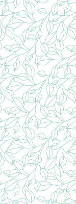 Fabric roller blind for window Turquoise leaves