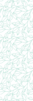 Fabric roller blind for window Turquoise leaves