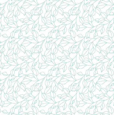 Fabric roller blind for window Turquoise leaves