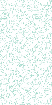 Fabric roller blind for window Turquoise leaves