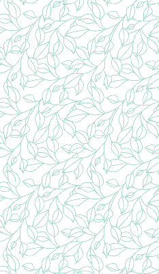 Fabric roller blind for window Turquoise leaves