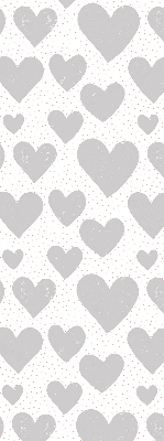 Blackout roller blind gray hearts pattern