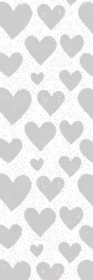 Blackout roller blind gray hearts pattern