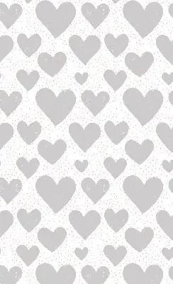 Blackout roller blind gray hearts pattern