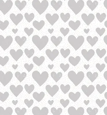 Blackout roller blind gray hearts pattern