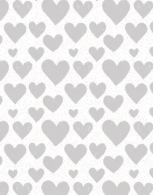 Blackout roller blind gray hearts pattern