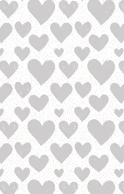 Blackout roller blind gray hearts pattern