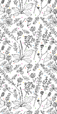 Fabric roller blind for window Drawn plants