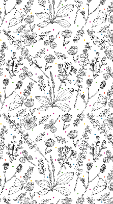 Fabric roller blind for window Drawn plants