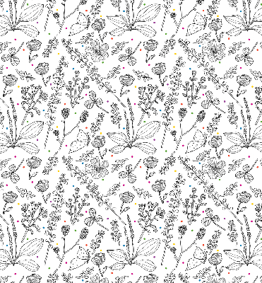 Fabric roller blind for window Drawn plants
