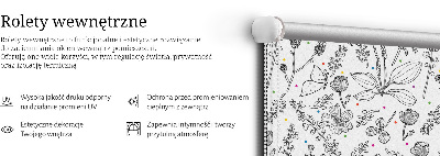 Fabric roller blind for window Drawn plants