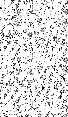 Fabric roller blind for window Drawn plants
