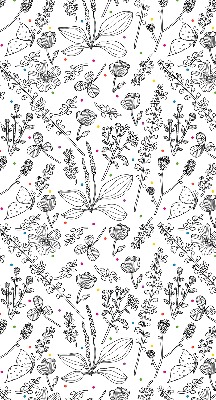 Fabric roller blind for window Drawn plants