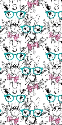 Blackout roller blind for window with giraffe and glasses print
