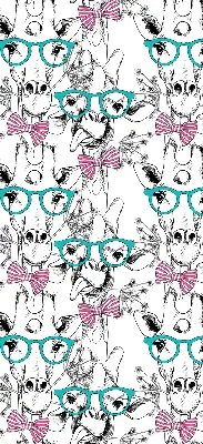 Blackout roller blind for window with giraffe and glasses print