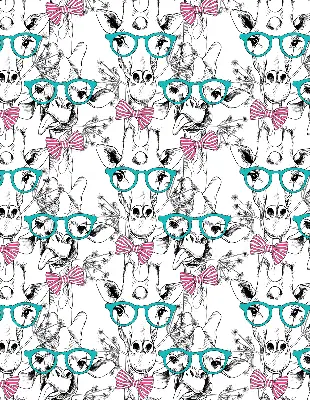 Blackout roller blind for window with giraffe and glasses print
