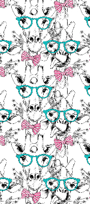 Blackout roller blind for window Giraffe with glasses