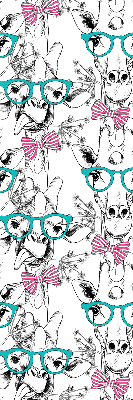 Blackout roller blind for window Giraffe with glasses