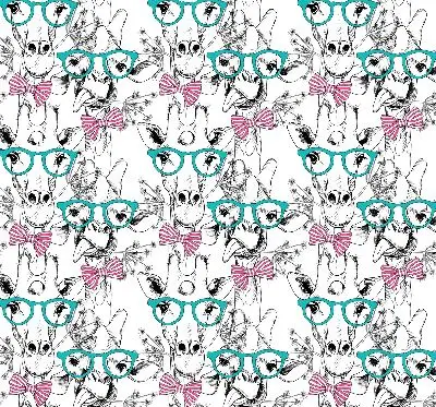 Blackout roller blind for window with giraffe and glasses print