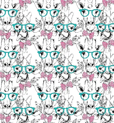 Blackout roller blind for window with giraffe and glasses print