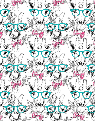 Blackout roller blind for window Giraffe with glasses