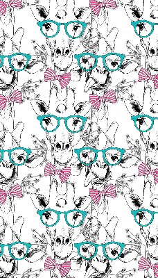 Blackout roller blind for window Giraffe with glasses