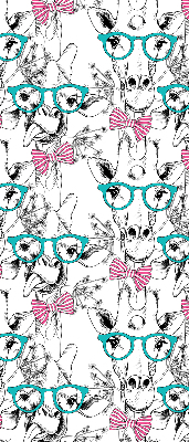 Blackout roller blind for window Giraffe with glasses