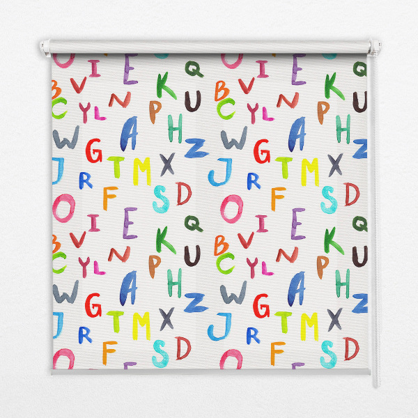 Fabric roller blind for window Colorful letters