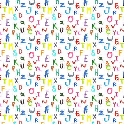 Fabric roller blind for window Colorful letters