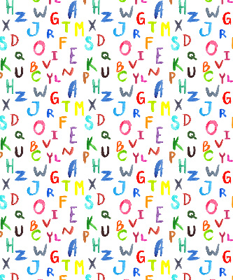 Fabric roller blind for window Colorful letters