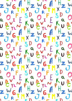 Fabric roller blind for window Colorful letters