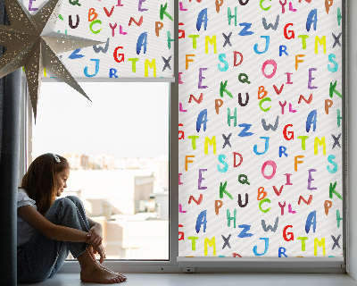 Fabric roller blind for window Colorful letters