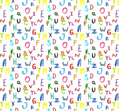 Fabric roller blind for window Colorful letters