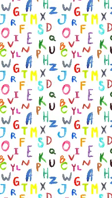 Fabric roller blind for window with colorful letters design