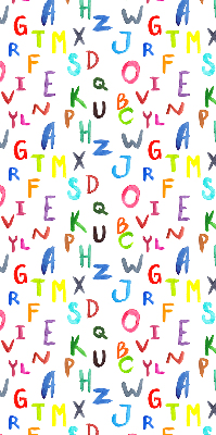 Fabric roller blind for window Colorful letters