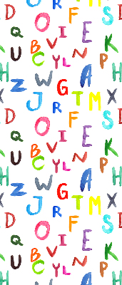 Fabric roller blind for window Colorful letters