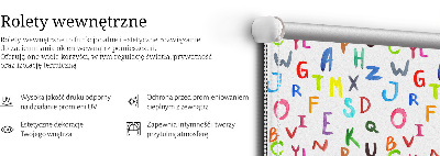 Fabric roller blind for window Colorful letters