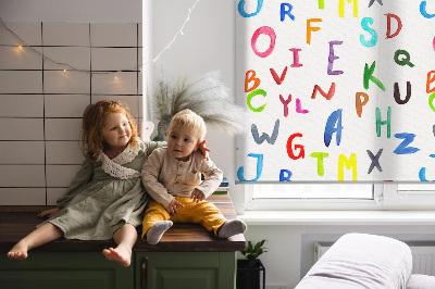 Fabric roller blind for window Colorful letters