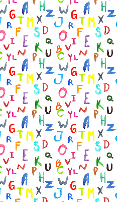 Fabric roller blind for window Colorful letters