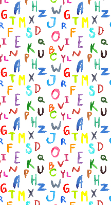 Fabric roller blind for window Colorful letters