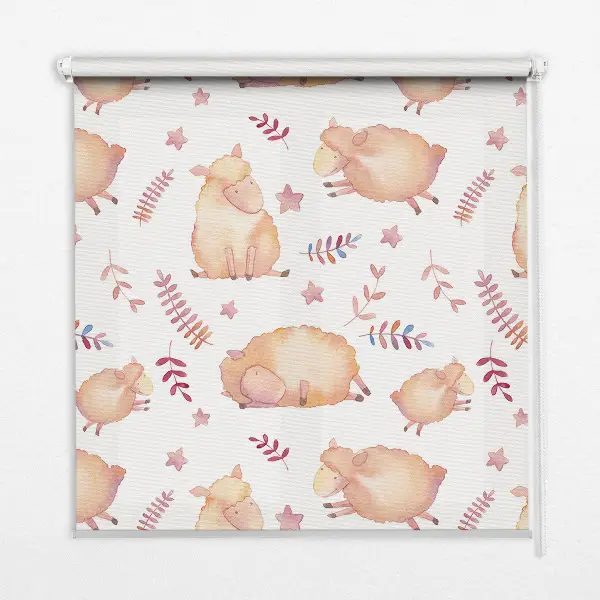 Blackout roller blind in sheep among the stars print
