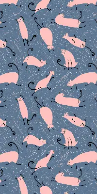 Blackout roller blind for window pink cats pattern