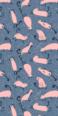 Blackout roller blind for window Pink cats