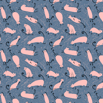 Blackout roller blind for window Pink cats