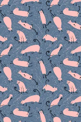 Blackout roller blind for window pink cats pattern
